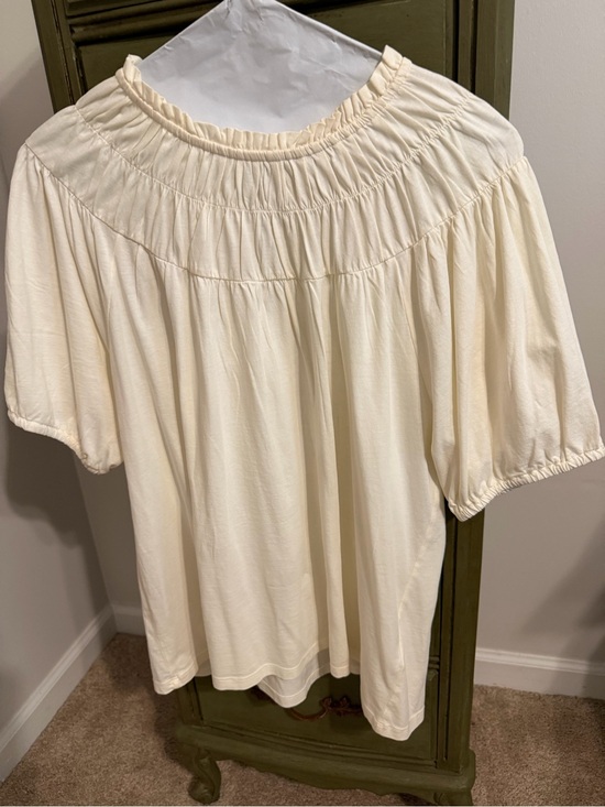 J. Crew Tops - J. Crew Cream Smocked Yoke Short Sleeve Top nwot